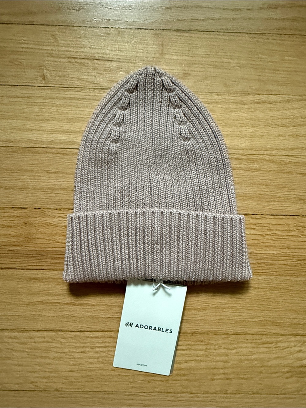H&M Wool Kids Blush Ribbed Knit Hat - H & M adorables